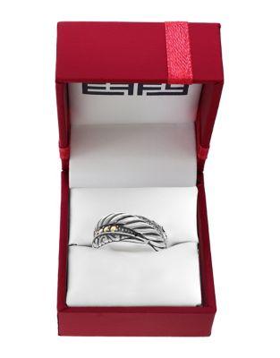 Effy Diamonds, 925 Sterling Silver And 14k Yellow Gold Ring
