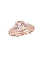 Sonatina 14k Rose Gold, Morganite & Diamond Vintage Engagement Ring