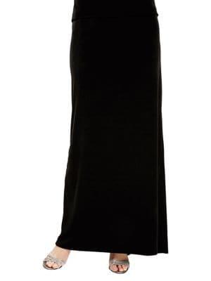 Alex Evenings Plus A-line Velvet Skirt