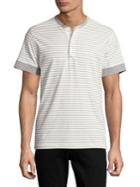 Brooks Brothers Red Fleece Contrast Striped Henley Tee