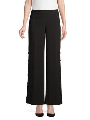 Karl Lagerfeld Paris Buttoned Wide-leg Pants