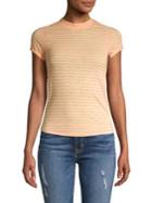 Free People Striped Cotton Blend Tee