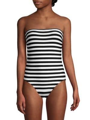 Kate Spade New York Cape May Striped Bandeau One-piece Swimsuit