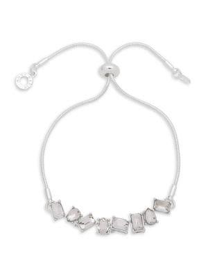 Anne Klein Silvertone Crystal Slider Bracelet