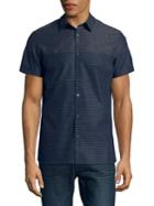 Calvin Klein Short-sleeve Horizontal Dobby Cotton Button-down Shirt
