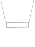 Morris & David 14k White Gold & Diamond Cut-out Bar Necklace
