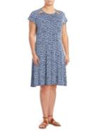 Michael Michael Kors Plus Floral Split Shoulder Fit-&-flare Dress