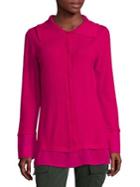 Escada Long-sleeve Button-front Cashmere Top