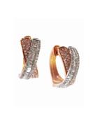 Effy Final Call Diamond, 14k White & Rose Gold Hoop Earrings/0.64