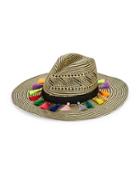 Dorfman Pacific Contrast Tassel-accented Panama Hat