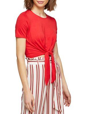 Miss Selfridge Tie Front Cropped Top