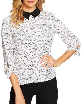 Cece Danity Bows Collared Blouse