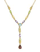 Lord & Taylor 18k Yellow Goldplated Multi-stone Y Necklace