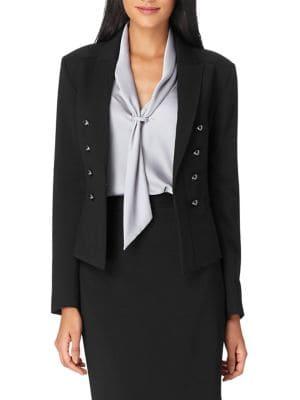 Tahari Arthur S. Levine Double-weave Military Jacket