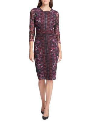 Kensie Sheer-sleeve Sheath Dress