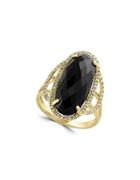 Effy Eclipse Diamond, Onyx & 14k Yellow Gold Ring