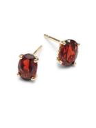 Lord & Taylor 14k Yellow Gold And Garnet Stud Earrings