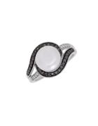 Lord & Taylor Diamonds, 9 Mm White Button Freshwater Pearl And Sterling Silver Ring