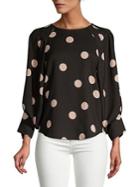 Imnyc Isaac Mizrahi Printed Blouson-sleeve Top