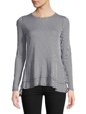 Michael Michael Kors Petite Double-hem Stripe Top