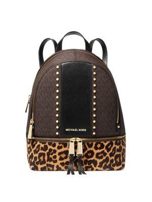 Michael Michael Kors Leather-trimmed Leopard-print Backpack
