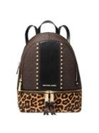 Michael Michael Kors Leather-trimmed Leopard-print Backpack