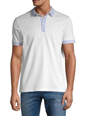 Boss Contrast-trip Cotton Polo