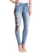 Miraclebody High-rise Embroidered Skinny Jeans