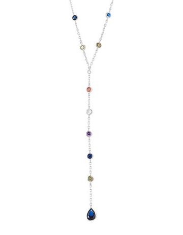 Nes Group Crystal Studded Sterling Silver Y-necklace