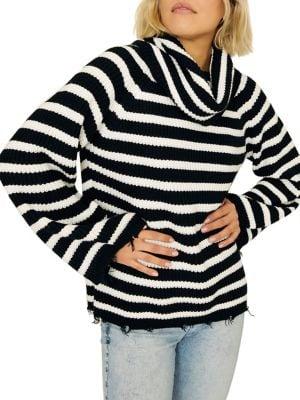 Sanctuary Striped Jagger Cowlneck Sweater