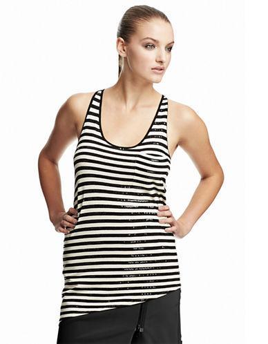 Dkny Striped Tank With Sequins