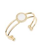 R.j. Graziano Mother Of Pearl Pave Double Cuff Bracelet
