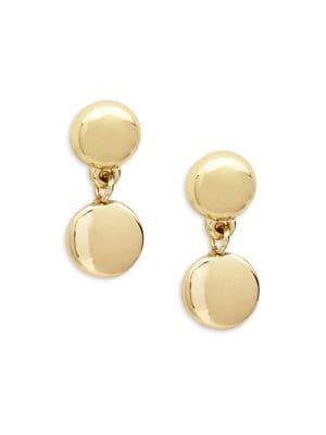 Shade Goldtone Double Bead Drop Earrings