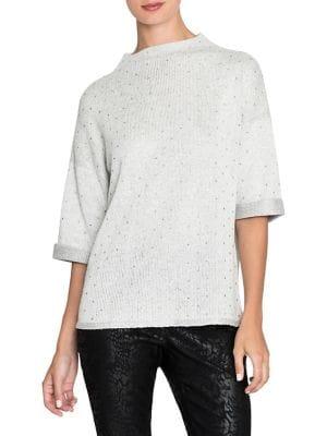 Nic+zoe Metallic Dots Mockneck Top