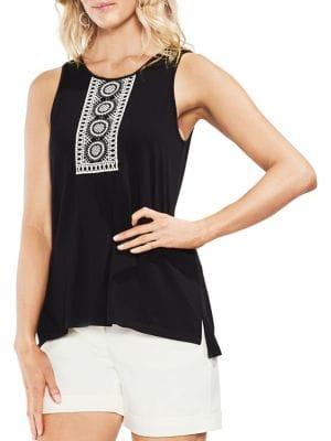Vince Camuto Petite Tropic Heat Crochet Sleeveless Top