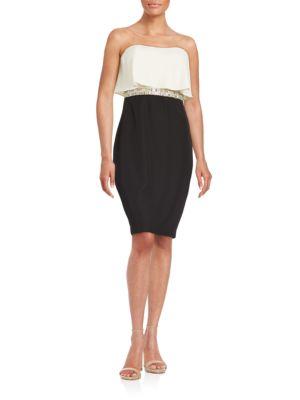 Aidan Aidan Mattox Strapless Ruffle Sheath Dress