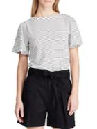 Lauren Ralph Lauren Jersey Flutter-sleeve Cotton Top