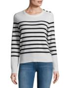 Lord & Taylor Cashmere Button Shoulder Sweater