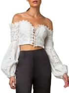Tiger Mist Zimmi Off-the-shoulder Cropped Top