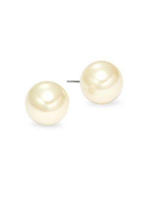 Miriam Haskell Basic Pearls 14mm Pearl Stud Earrings