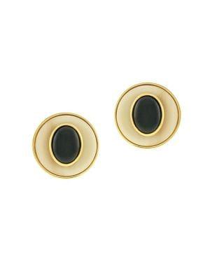 Etienne Aigner Horn & Bone Button Earrings