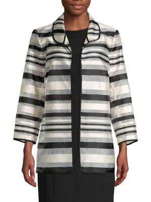 Kasper Striped Open Jacket