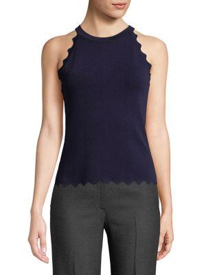 Eliza J Scalloped Halter Top