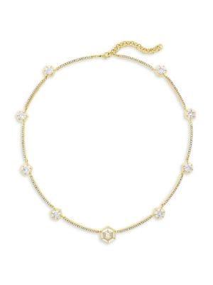 Etienne Aigner Hexagon Crystal Collar Necklace