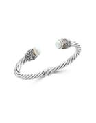 Effy 8mm White Freshwater Pearl And Sterling Silver Twisted Bangle