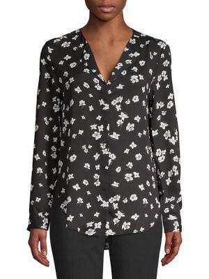 Lord & Taylor Petite Floral Long Sleeve Blouse