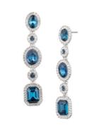 Givenchy Silvertone & Crystal Drop Earrings