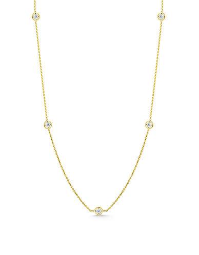 Roberto Coin Diamond And 18k Yellow Gold Station Necklace