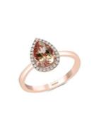 Effy 14k Rose Gold Diamond Morganite Ring