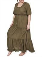Junarose Plus Felicity Short-sleeve Maxi Dress